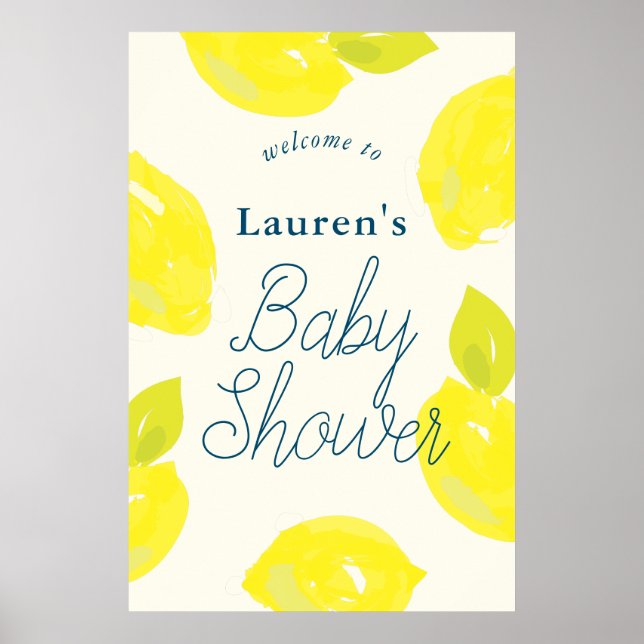 Hand Painted Lemon Baby Shower Welcome Sign (Front)