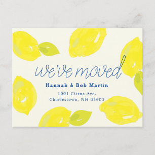 Hand Painted Lemon Moving Announcement Postcard