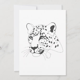 Hand Painted Leopard Minimal Event Art Invitation