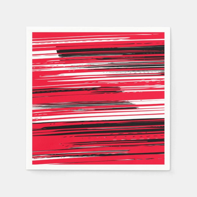 Hand painted lines - red napkin (Front)