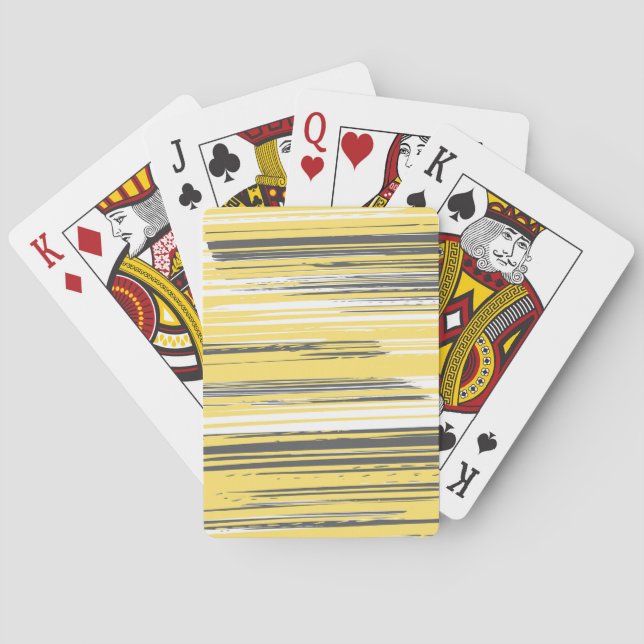Hand painted lines - yellow playing cards (Back)