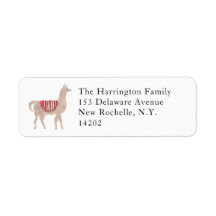 Hand-Painted Llama Farm Return Address Label