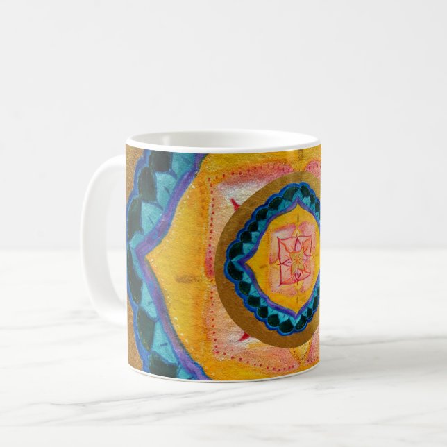 Hand painted mandala 325 ml  Classic White Mug (Front Left)