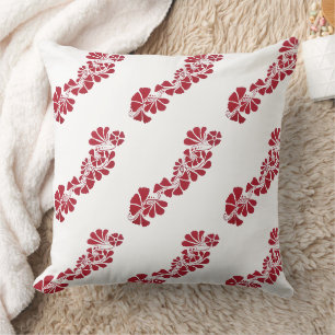 Hand Painted mehndi henna Floral botanical red Cushion