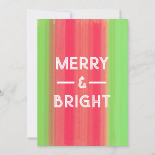 Hand Painted Merry and Bright Holiday Card