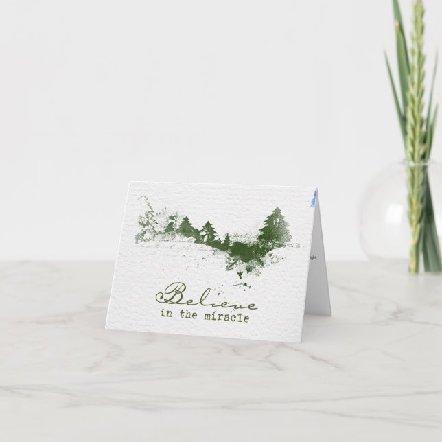 Hand painted Merry Christmas stamp Holiday Card (Front)