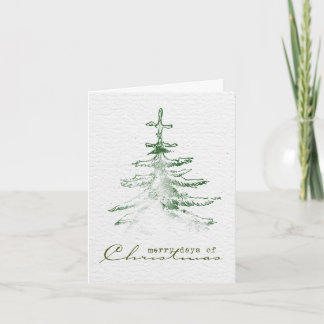 Hand painted Merry Christmas stamp Holiday Card