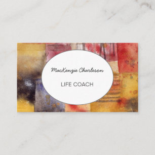 Hand Painted Modern Watercolor Abstract Geometric Business Card