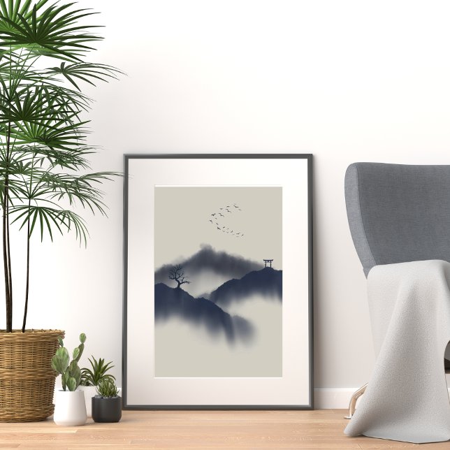 Hand painted mountain japanese wall art (Creator Uploaded)