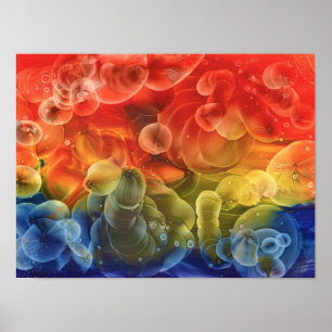Hand Painted Multicolor Abstract Painting Poster