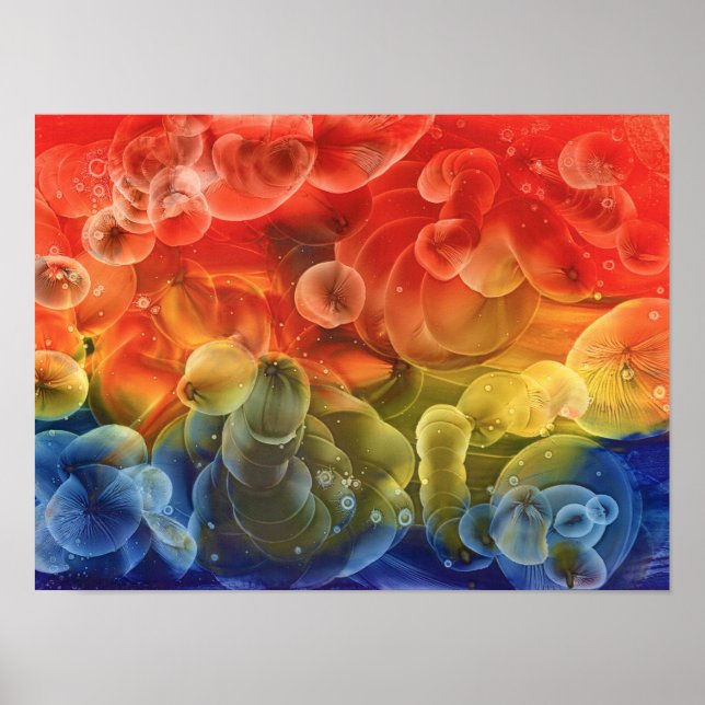 Hand Painted Multicolor Abstract Painting Poster (Front)