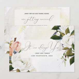 Hand Painted Oil Flowers Wedding Invitation