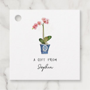 Hand painted Orchid flower gift Tags