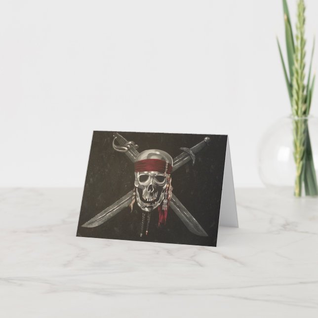 Hand Painted Original Pirate Blank Card (Front)