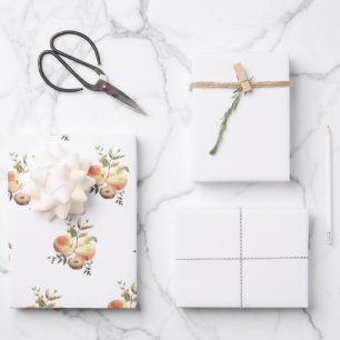 Hand Painted Peaches and Cream Wrapping Paper