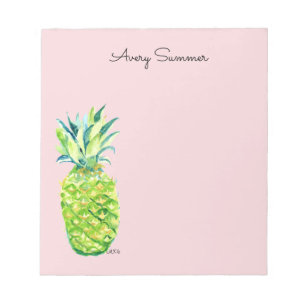 Hand-Painted Pineapple Pink Grocery List Notepad