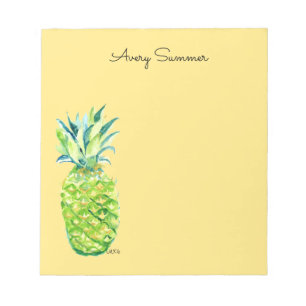Hand-Painted Pineapple Yellow Grocery List Notepad