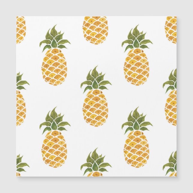 Hand-painted pineapples, watercolor background. (Front)