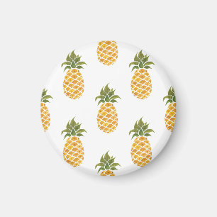 Hand-painted pineapples, watercolor background. magnet