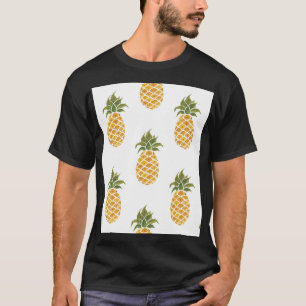Hand-painted pineapples, watercolor background. T-Shirt