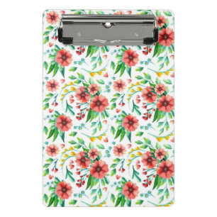 Hand Painted Pink Flowers Floral Pattern-23498 Mini Clipboard
