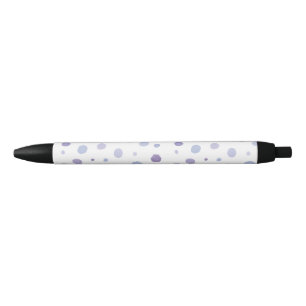 hand painted polka dots black ink pen