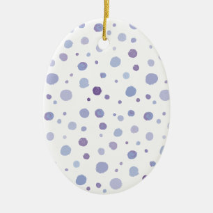 hand painted polka dots ceramic ornament