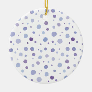 hand painted polka dots ceramic ornament