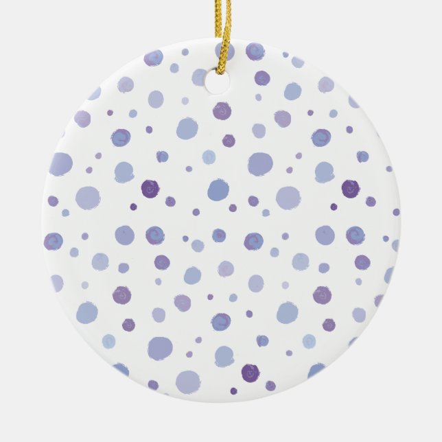 hand painted polka dots ceramic ornament (Front)