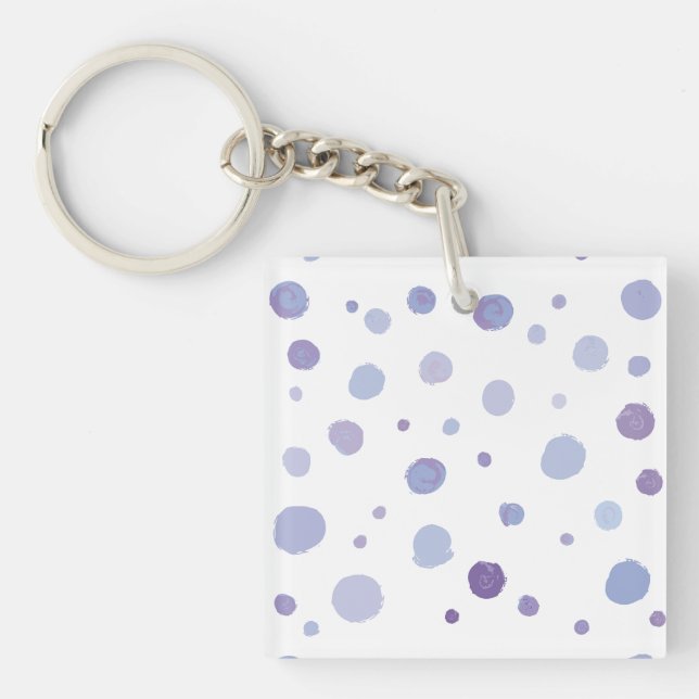 hand painted polka dots key ring (Front)