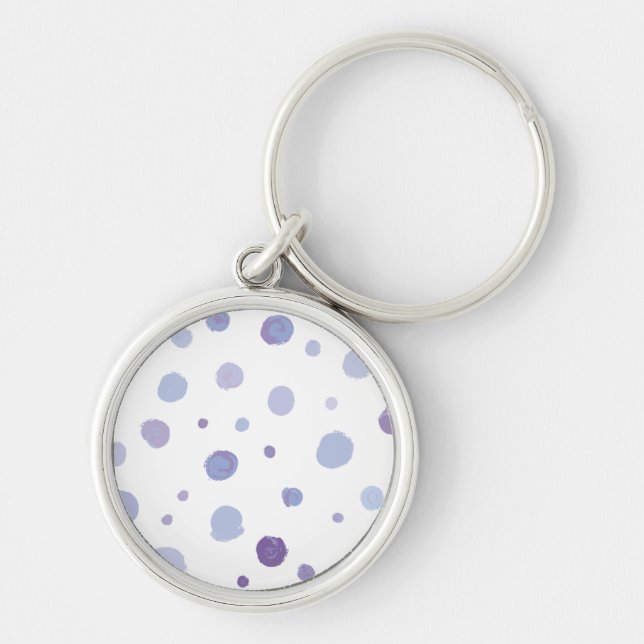 hand painted polka dots key ring (Front)
