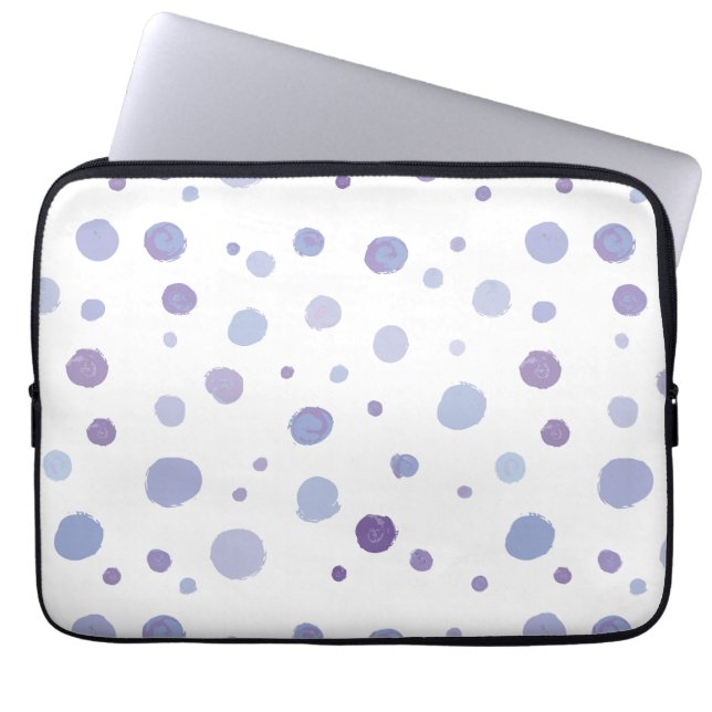 hand painted polka dots laptop sleeve (Front)