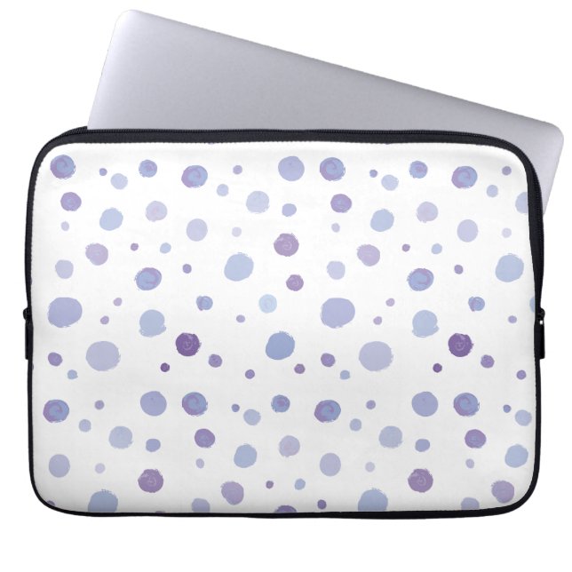 hand painted polka dots laptop sleeve (Front)