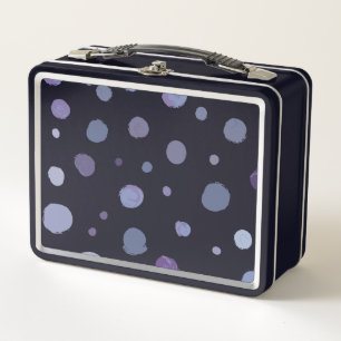 hand painted polka dots metal lunch box
