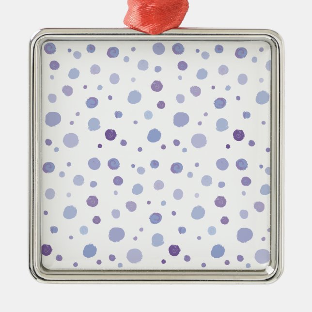 hand painted polka dots metal ornament (Front)