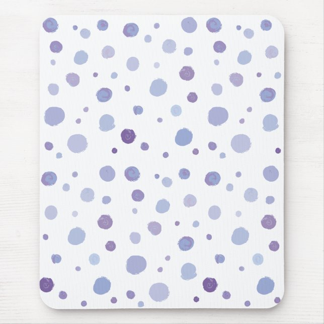 hand painted polka dots mouse pad (Front)
