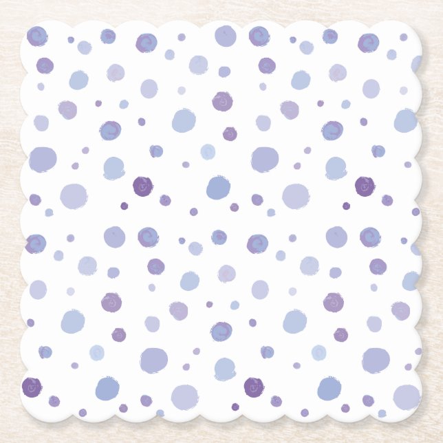 hand painted polka dots paper coaster (Front)