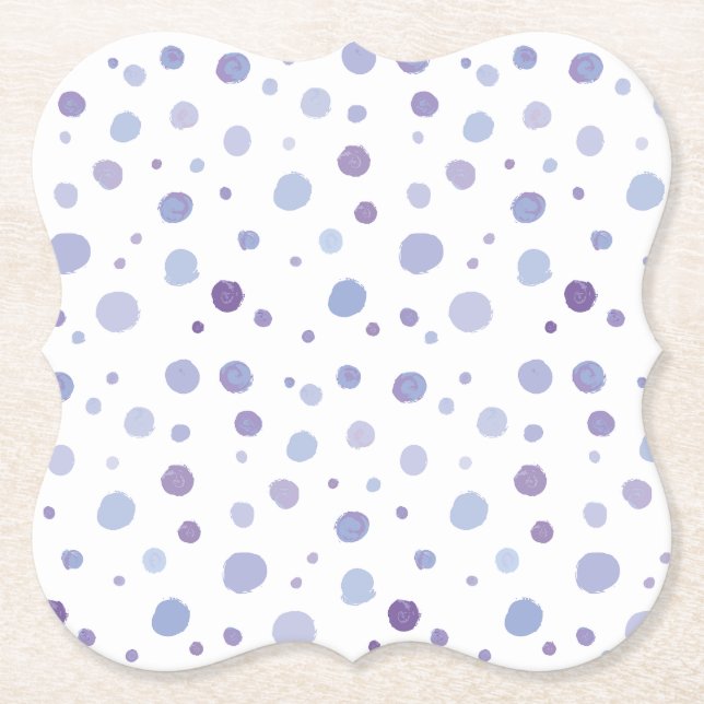 hand painted polka dots paper coaster (Front)