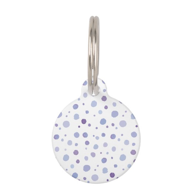 hand painted polka dots pet tag (Front)