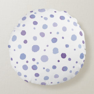 hand painted polka dots round cushion