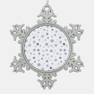 hand painted polka dots snowflake pewter christmas ornament