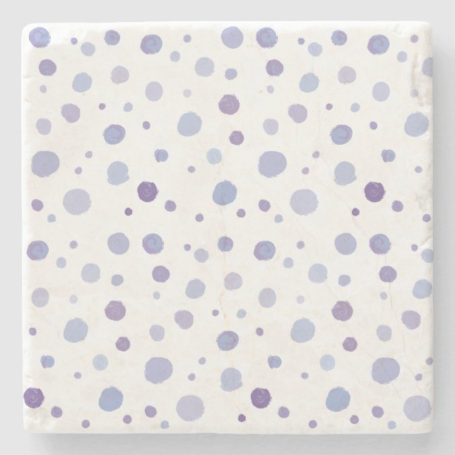 hand painted polka dots stone coaster (Front)