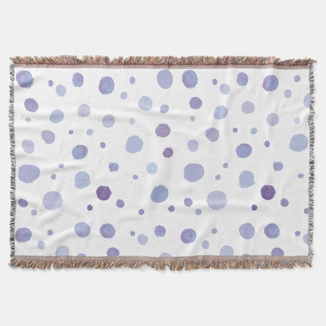 hand painted polka dots throw blanket (Front)