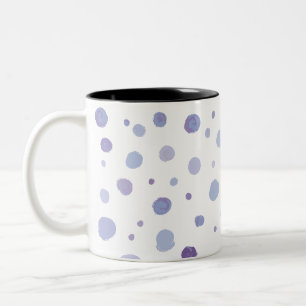 hand painted polka dots Two-Tone coffee mug