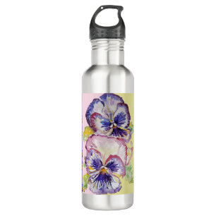 Hand Painted Purple Pansy Pansies floral 710 Ml Water Bottle