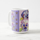 Hand Painted Purple Pansy Pansies floral Latte Mug<br><div class="desc">Hand Painted Purple Pansy Pansies floral Latte Mug. A glorious watercolor floral design. Designed from my original watercolor paintings,  that I painted from my own flower garden.</div>