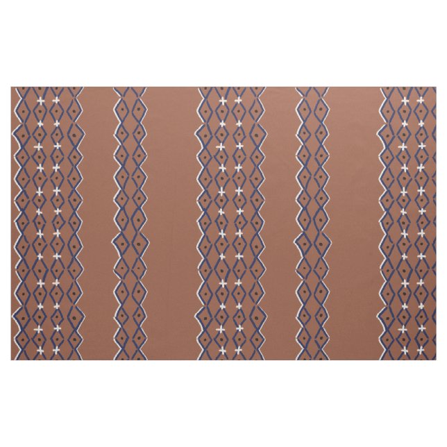hand painted rust brown mudcloth style by the yard fabric (Fat Quarter)