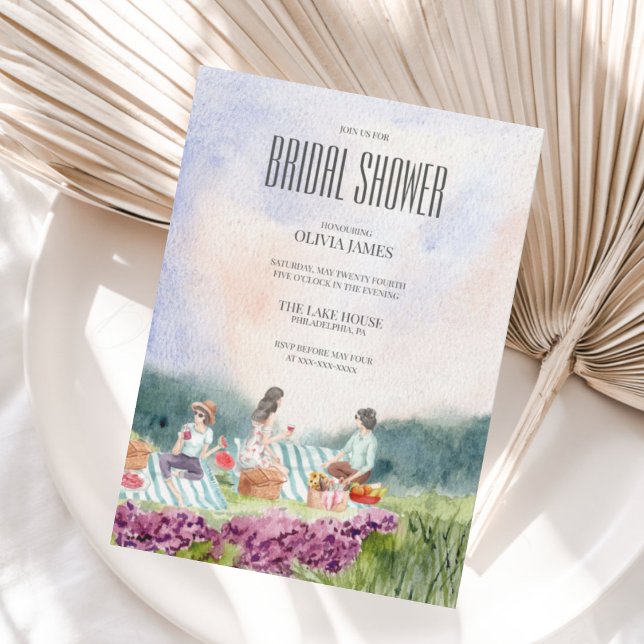 Hand painted rustic picnic bridal shower  invitation (Creator Uploaded)