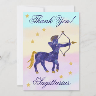 Hand-Painted Sagittarius Birthday Thank You Card