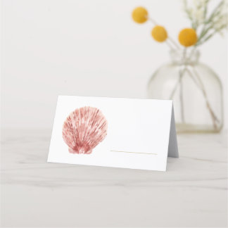 Hand painted Scallop Sea Shell Place Card